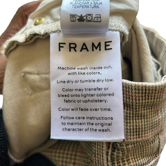 Frame Pants Womens Size 26 Le Crop Mini Boot Glen Plaid Gray - Picture 12 of 15